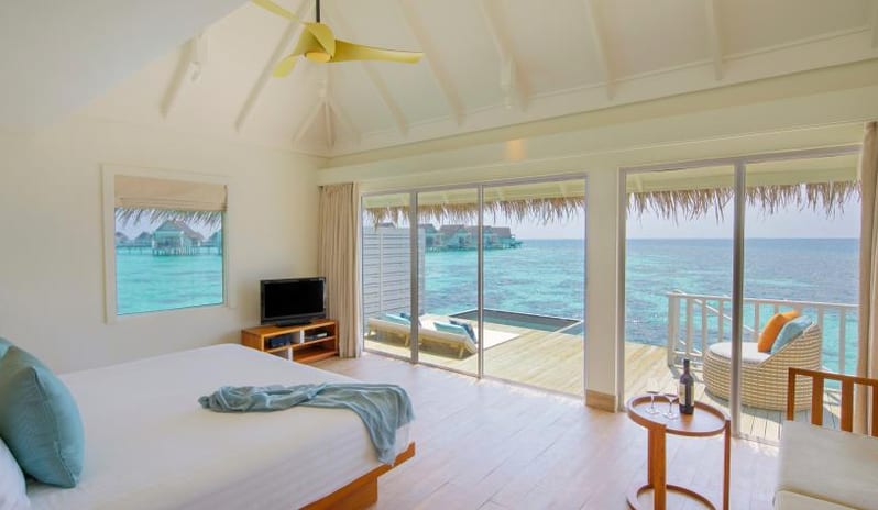 Centara Grand Island Maldives - Sunrise Overwater Villa View from the Bedroom 2